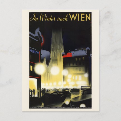 Vienna Austria Vintage Poster 1937 Postcard
