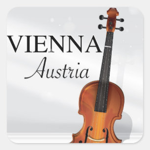 Vienna Austria Violin travel poster Square Sticker