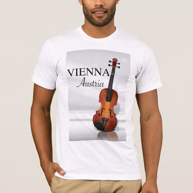 Vienna Austria Violin travel poster T-Shirt (Front)