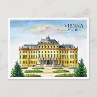 Vienna Austria Watercolor City Travel Postcard
