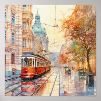 Vienna Bohemian Style Watercolor Painting