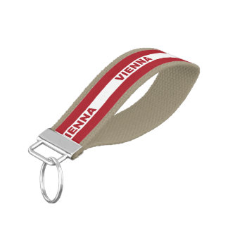 Vienna City in Austrian Flag Colors Wrist Keychain