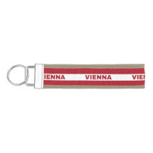 Vienna City in Austrian Flag Colors Wrist Keychain