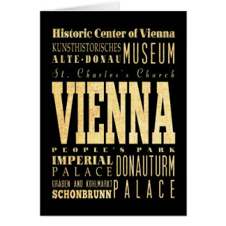 Vienna City of Austria Typography Art Cards