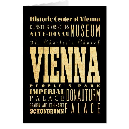 Vienna City of Austria Typography Art Cards (Front)