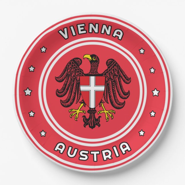 Vienna Coat of Arms, Austria Paper Plates (Front)