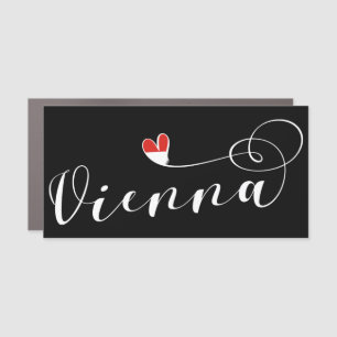Vienna Flag In Heart, Austria, Viennese Car Magnet