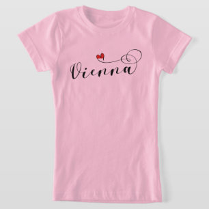 Vienna Flag In Heart, Austria, Viennese T-Shirt