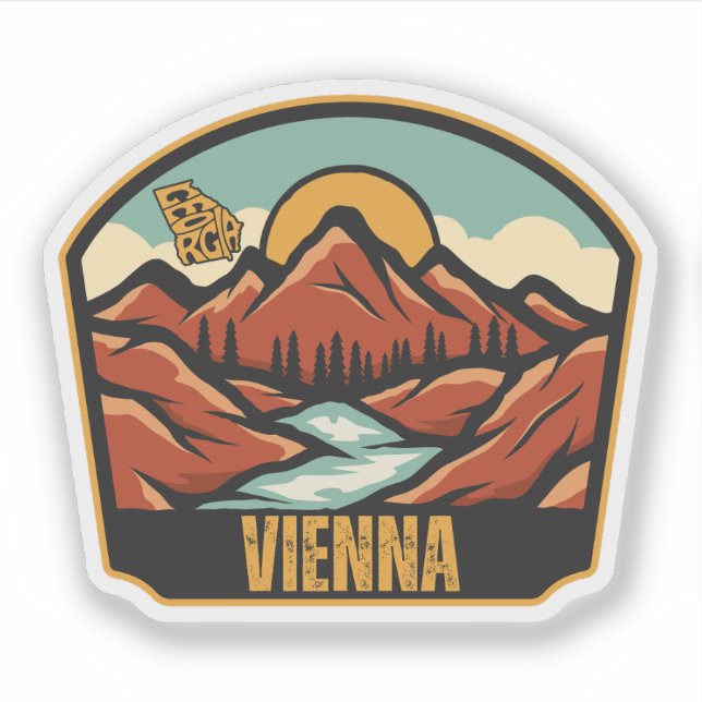 Vienna, Georgia Sticker (Front)