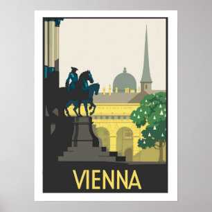 Vienna, illustration, vintage travel poster