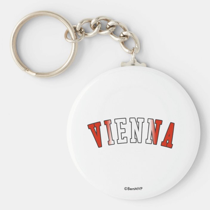 Vienna in Austria National Flag Colors Key Chain