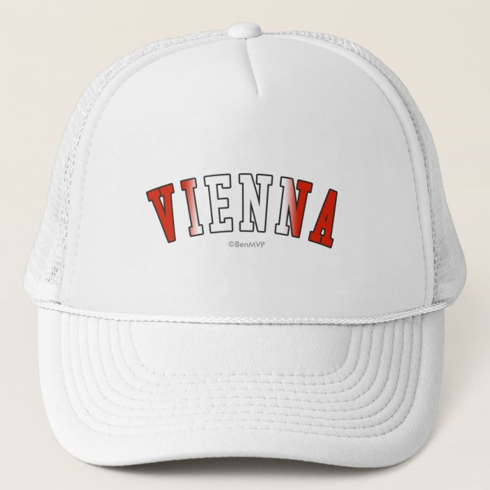Vienna in Austria National Flag Colors Trucker Hat