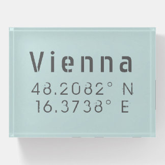 Vienna Latitude Longitude   Paperweight