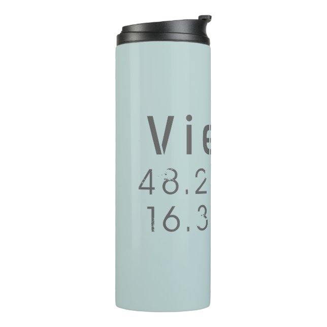 Vienna Latitude Longitude Thermal Tumbler (Rotated Left)
