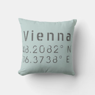 Vienna Latitude Longitude Throw Pillow