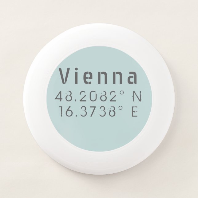 Vienna Latitude Longitude Wham-O Frisbee (Front)