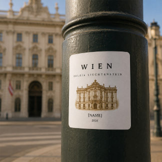 Vienna Palais Liechtenstein | Name & Year Square Sticker
