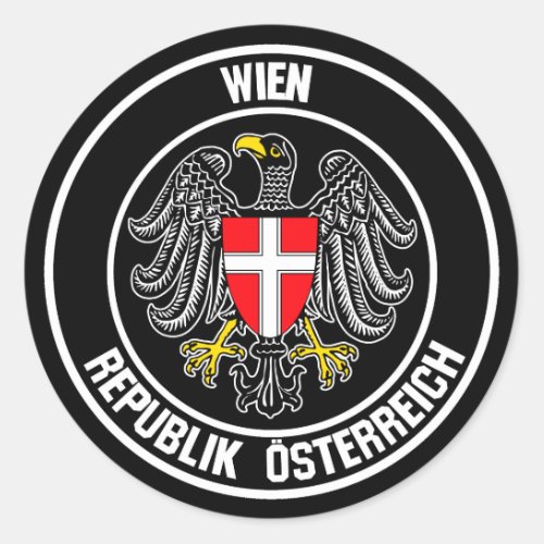 Vienna Round Emblem Classic Round Sticker