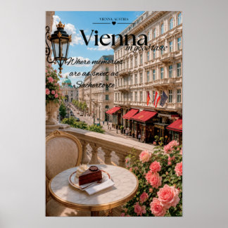 Vienna Sacher Cafe Balcony Cake Scenic Art Poster