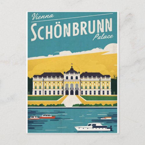 vienna schrnbrunn palace vintage postcard