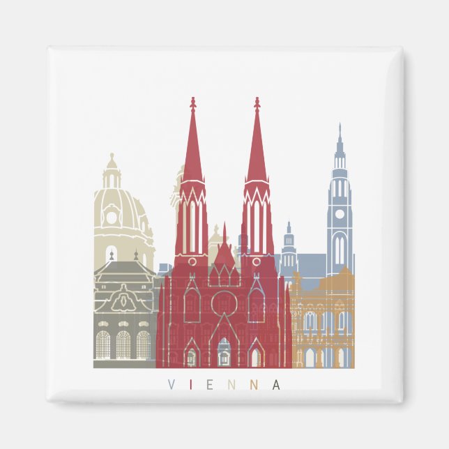 Vienna skyline poster magnet (Front)