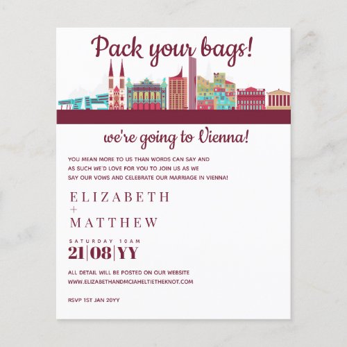 VIENNA Skyline Wedding Invitation Handdrawn Budget