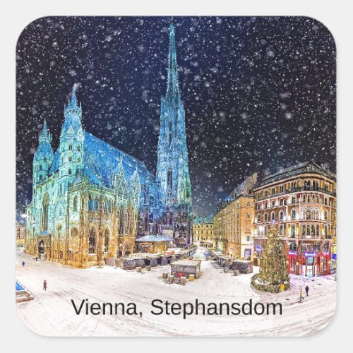 Vienna St Stephens Cathedral Square Sticker