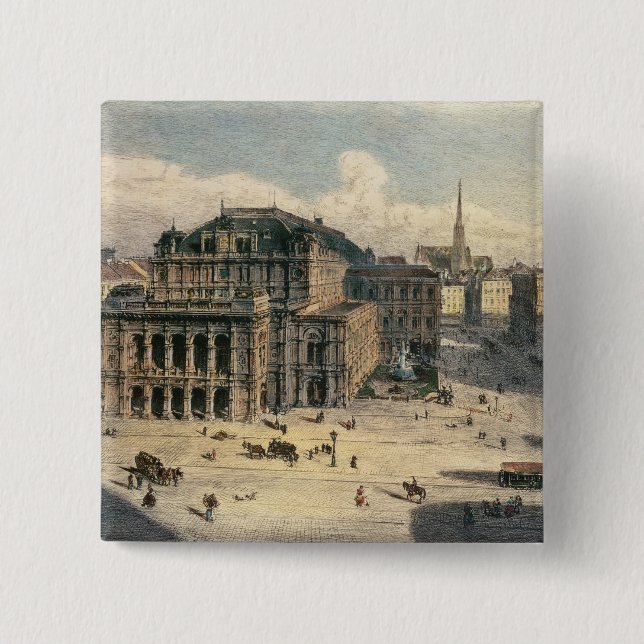 Vienna State Opera House, c.1869 Pinback Button (Front)