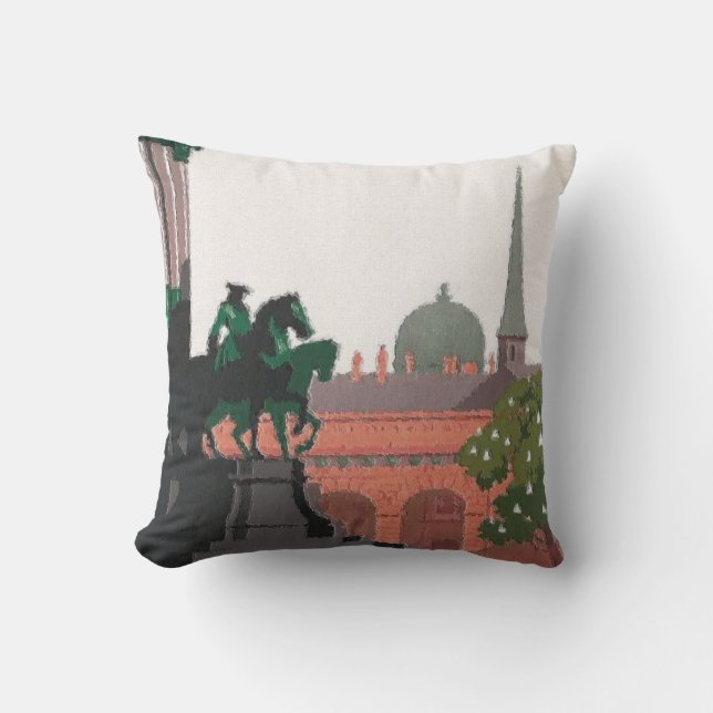 Vienna Statue Throw Pillow (Front)