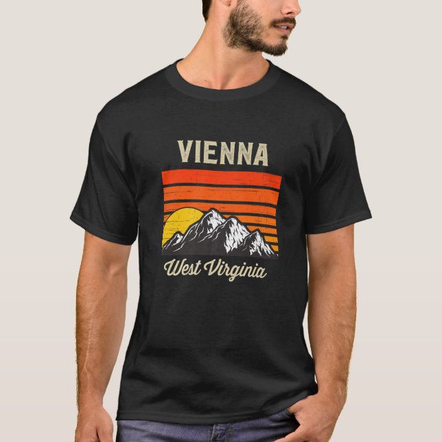 Vienna West Virginia Retro City State USA T-Shirt (Front)