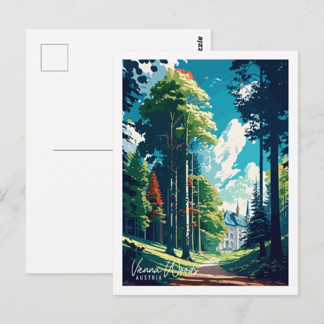 Vienna Woods Austria vintage travel place Postcard (Front/Back)