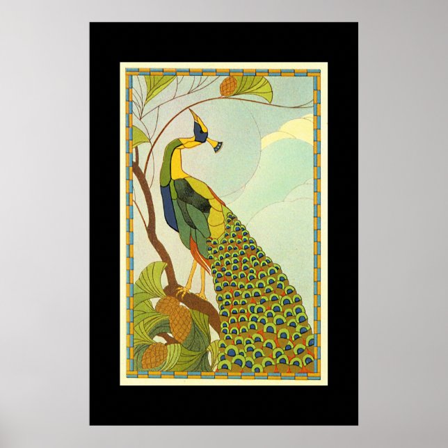 Viennese Art Nouveau Peacock Poster (Front)
