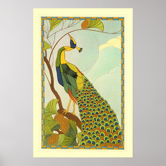Viennese Art Nouveau Peacock Poster (Front)