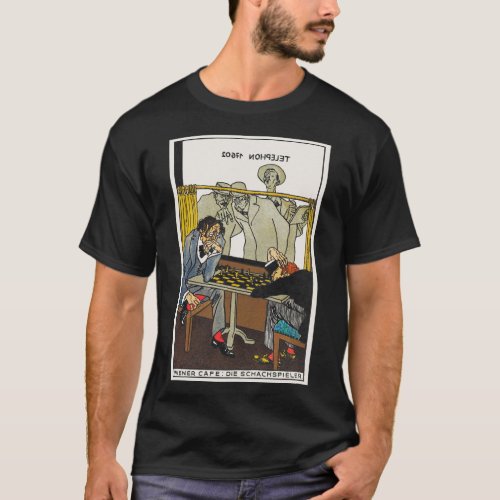 Viennese Caf The Chess Players Moriz Jung 1911 T_Shirt