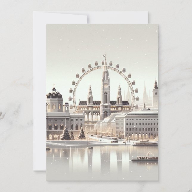Viennese Christmas Splendor - Minimalist Holiday Card (Front)