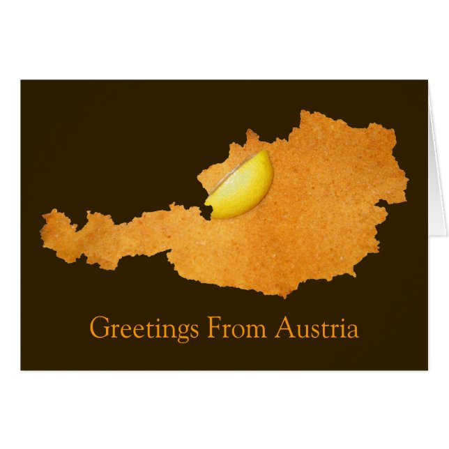 Viennese Schnitzel - Map Of Austria Cards (Front Horizontal)
