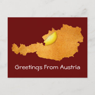 Viennese Schnitzel - Map Of Austria Postcard