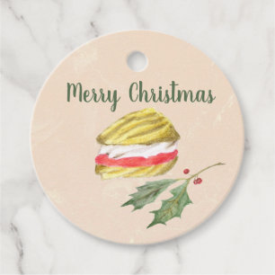 Viennese Whirls Biscuit and Holly Christmas Favor Tags