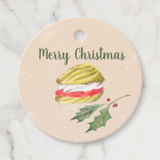 Viennese Whirls Biscuit and Holly Christmas Favor Tags