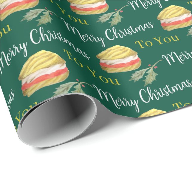 Viennese Whirls Biscuit Christmas Wrapping Paper (Roll Corner)