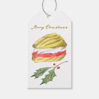 Viennese Whirls Biscuit Drawing Christmas Gift Tags