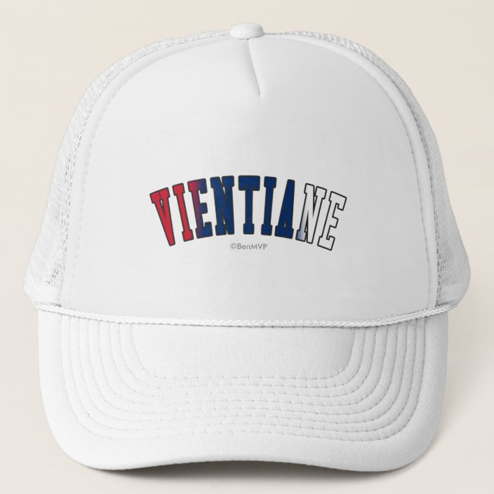 Vientiane in Laos National Flag Colors Hat