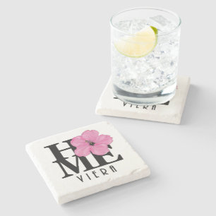Viera HOME Pink Hibiscus Stone Coaster