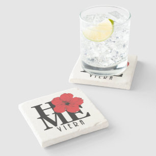 Viera HOME Red Hibiscus  Stone Coaster