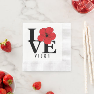 Viera LOVE Red Hibiscus Napkins