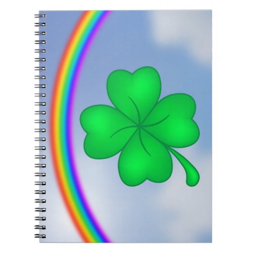 Vierblttriges Kleeblatt mit Regenbogen Notebook