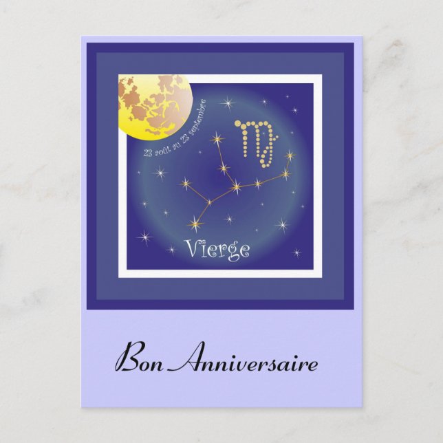 Vierge 23 août au 23 septembre postcard (Front)