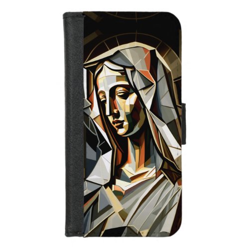 Vierge Marie cubism iPhone 87 Wallet Case
