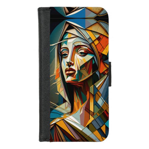 Vierge Marie cubism iPhone 87 Wallet Case