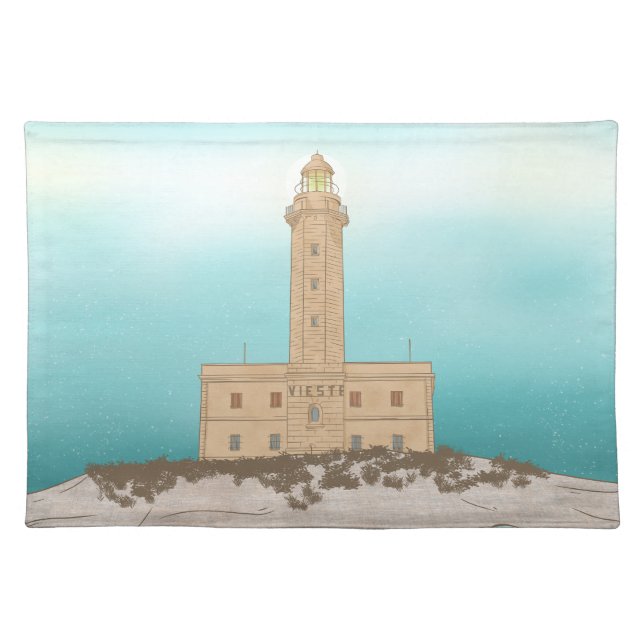 Vieste Lighthouse Italy Cloth Placemat (Front)
